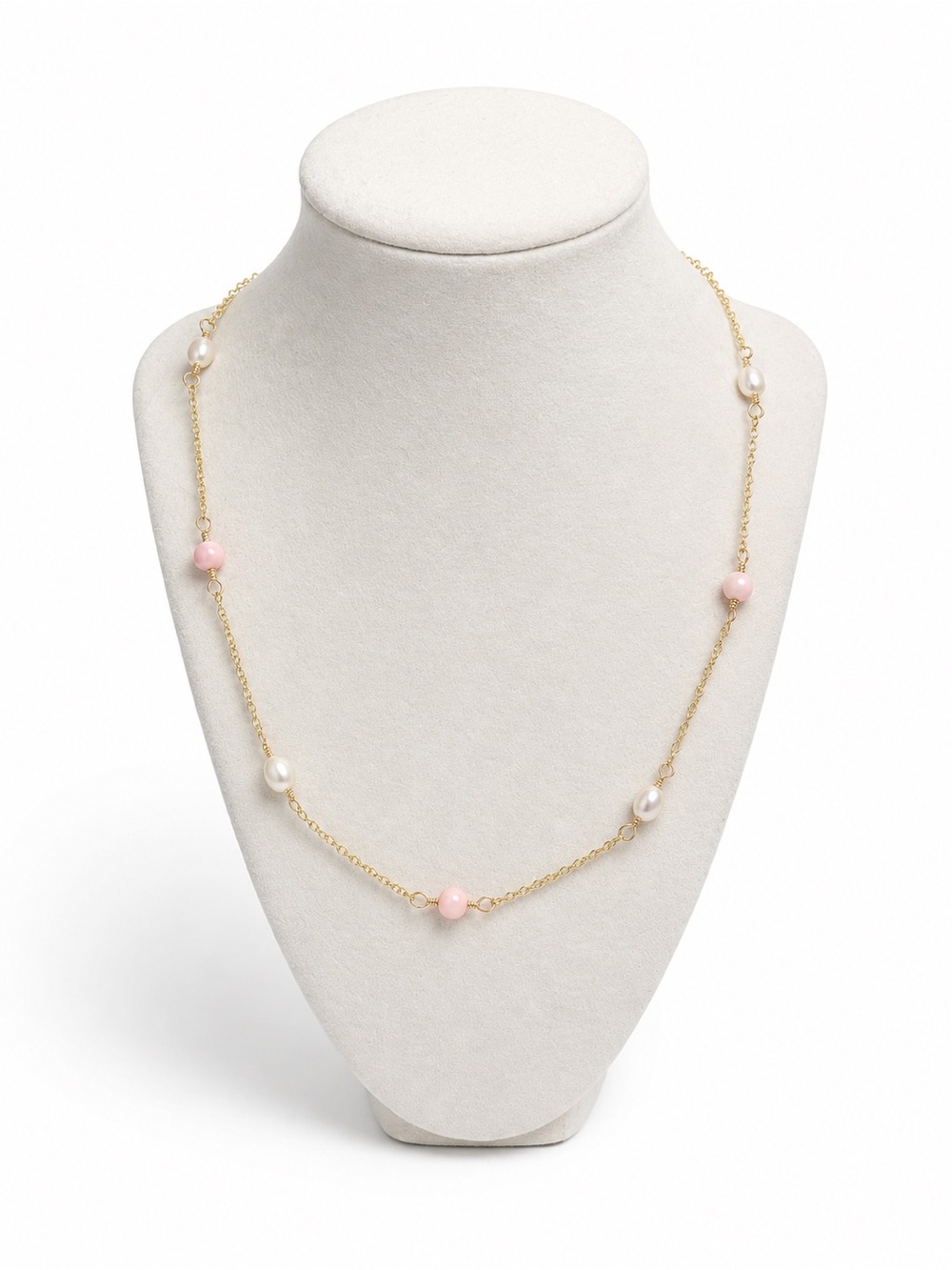 Handmade Freshwater Pearl and Pink Conch Necklace